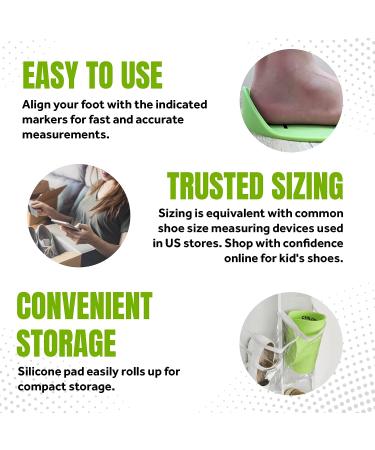 Kalinar Silicone Shoe Sizer/Ruler - Portable Foot Measurement Device with US Sizes for Kids, Adults, Babies, Toddlers, Children, Teens, Men, and Women - Buy Online on GoSupps.com