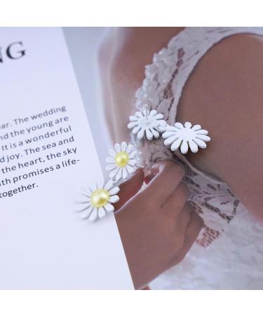 Vintage Daisy Flower Earrings - White Acrylic & Resin Stud & Dangle Earrings for Women | Boho Sunflower Jewelry - Buy Online on GoSupps.com