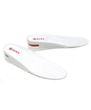 SINY Men Full Length Orthotic Shoe Insoles 2Layer 5cm Height up Heel Pain Flat Feet Foot Care 2" White