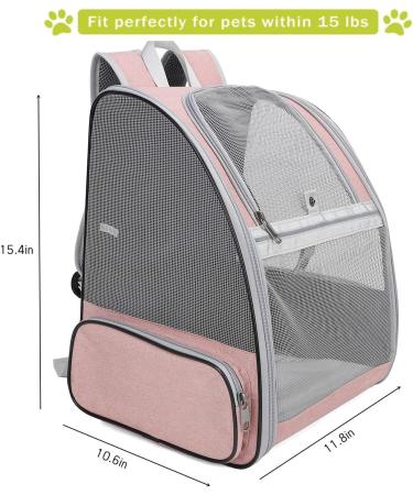 Tecageaon Pet Backpack Carrier for Small Cats Dogs Rabbit Ventilated Design Safety Straps Buckle Support Collapsible Designed for Travel Hiking Walking & Outdoor Use (Pink) - Buy Online on GoSupps.com
