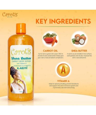 CAROT S Shea Butter Body Wash - 33.8 Fl oz / 1000ml - Revitalizing and Nourishing Skin Treatment - Buy Online on GoSupps.com