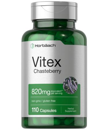 Horb ach Vitex Berry 820mg | 110 Capsules | Chasteberry Supplement for Women | Agnus-Castus Fruit | Non-GMO Gluten Free 110 Count (Pack of 1)
