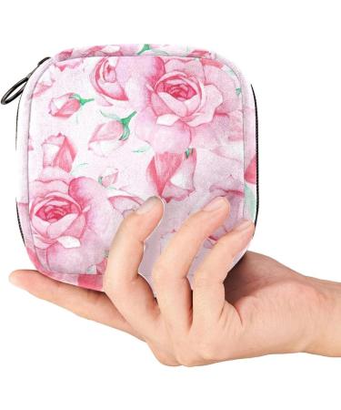 Watercolor Rose Napkin Storage Bag | Portable Zippered Pouch for Teen Girls & Women | Stylish Dining Accessory | Color 3 - Buy Online on GoSupps.com