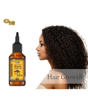 Organic Extra Dark Jamaican Black Castor Oil - 8 Fl.oz - Handmade from Roasted Castor Beans - Promotes Hair and Skin Health - Ideal for Dry, Damaged Hair and Split Ends - Buy Online on GoSupps.com