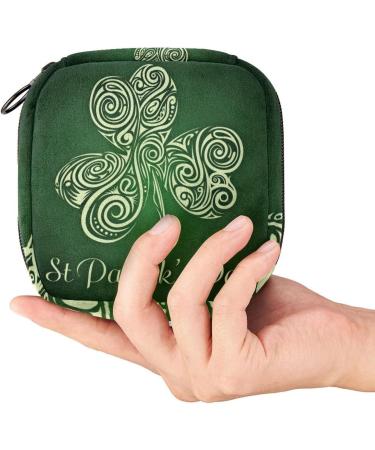 Happy St. Patrick's Day Menstruation Bag with Zipper Stylish Tampon & Napkin Collection Bag for Women & Girls - Buy Online on GoSupps.com