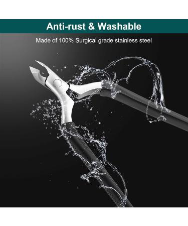 ANRUI Professional Cuticle Nipper with Non-Slip Silicone Handle - Medical Grade Stainless Steel Cubical Cutter for Dry Skin (Black) - Buy Online on GoSupps.com