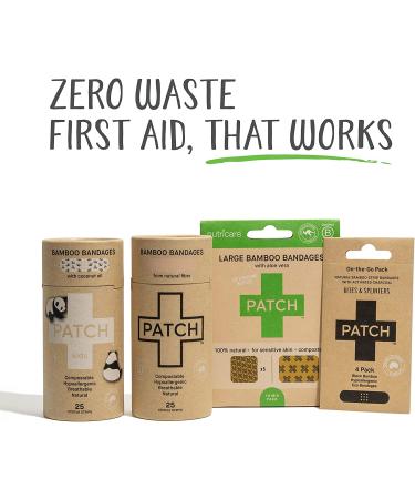 Patch Natural Bamboo Bandages - Eco-Friendly, Light 25 Pack for Cuts & Scratches - Buy Online on GoSupps.com
