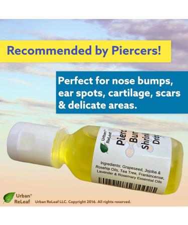Urban ReLeaf Piercing Bump Shrinking Drops - 100% Natural Aftercare Liquid with Essential Oils for Scars, Nodules, Cartilage, Nose, and Ear Spots - Buy Online on GoSupps.com