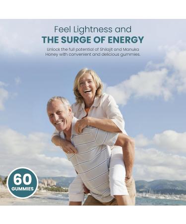 Mr Ros Himalayan Pure Shilajit & Manuka Honey Fusion Gummies for Men and Women - Dietary Supplement with Trace Minerals Fulvic Acid - 60 Gummies - Buy Online on GoSupps.com