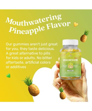 BeLive Magnesium Gummies 200mg - 60 Ct | Magnesium Glycinate Supplements for Relaxation Stress Relief and Sleep for Adults & Kids - Tasty and Tangy Pineapple Flavor (2) Pineapple 2 Pack - Buy Online on GoSupps.com