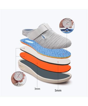 Men's Diabetic Slippers - Adjustable Backless Summer Sneakers for Swollen Feet | Lightweight Non-Slip Air Cushion Comfort (Black Gray Size 12 - Buy Online on GoSupps.com