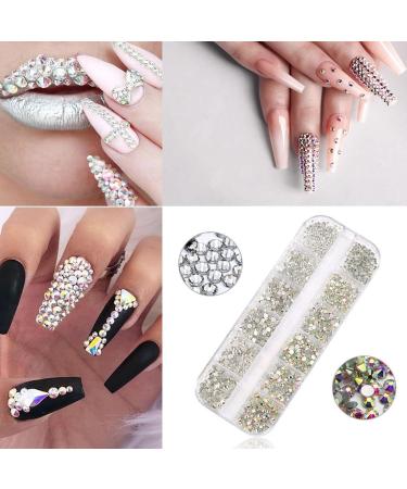 Adawd Flatback-Strass Stones for Handicrafts - 1440 Gemstones & Crystals Nail Stones in Various Sizes with Tweezers - Perfect for DIY Projects - Buy Online on GoSupps.com