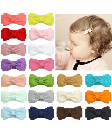 Baby girls snap hair clips tiny bow non-slip hair clips for toddlers fine hair mini bow (20pcs) - Buy Online on GoSupps.com