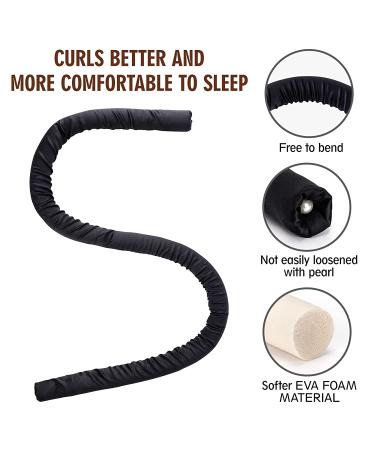 Black Heatless Curling Rod Headband - Overnight Hair Curler with Scrunchies and Clips - Buy Online on GoSupps.com