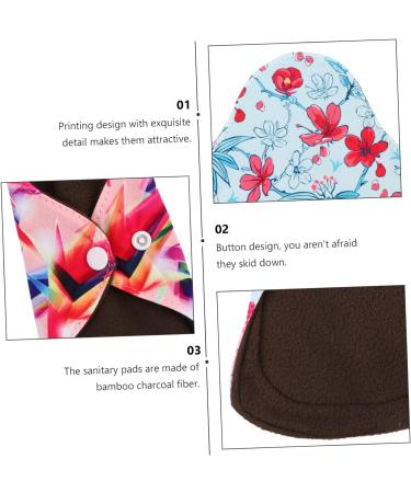 Washable Light Incontinence Pads | Bamboo Charcoal Menstrual Towels for Women | 6pcs Cloth Aunt Towel Pad - Buy Online on GoSupps.com