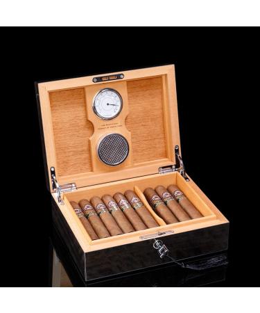 Cigar Humidor Luxury 2 Parts Large Capacity Cigar Humidor with Humidifier & Hygrometer Cigar Case - Buy Online on GoSupps.com