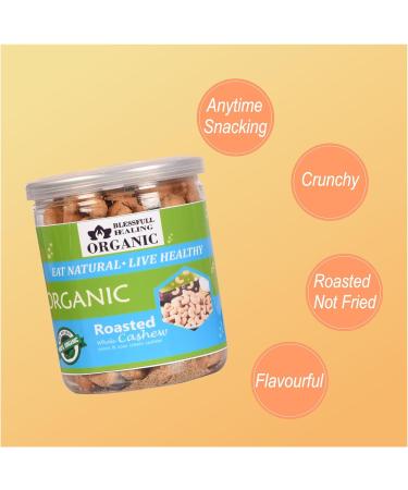 Blessfull Healing Organic Natural Vegan Onion & Sour Cream Roasted Whole Cashew Nuts Crunchy Kaju 250 Gram - Buy Online on GoSupps.com