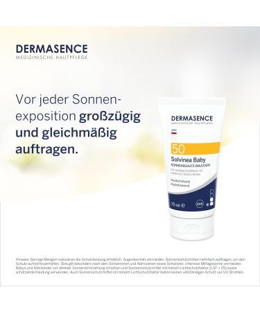 Dermasence Solvinea Baby LSF 50 - High Sun Protection for Sensitive Skin | 75ml | Vitamins E for Face & Body - Buy Online on GoSupps.com
