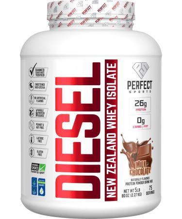 PERFECT Sports Diesel 100% New Zealand Whey Isolate Grass-Fed & Pasture Raised 5LB Milk Chocolate