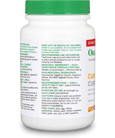 Organika Curcumin 500 mg- Anti-Inflammatory Antioxidant Joint Pain Relief Natural Tonic- 150 vcaps - Buy Online on GoSupps.com