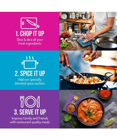 SPICENTICE Indian Curry Night In - 6 Curry Kits with Premium Indian Natural Spices & Seasonings -100% Natural Premium Curry Spices - Vegan & Low Calorie Cooking Gift for A Curry Lover Indian Curry Night In Gift Set - Buy Online on GoSupps.com