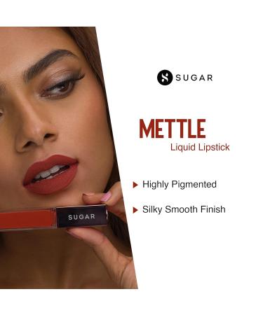 Buy SUGAR Cosmetics Mettle Liquid Lipstick - 11 Rigel | Rusty Orange Creamy & Lightweight | International Shipping Available - Buy Online on GoSupps.com