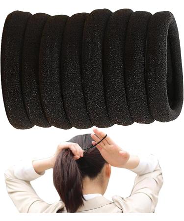 Geteawily Black Hair Bands Seamless Hair Tie Ponytail Holders Seamless Ponytail Holders Hair Elastic Bands Hair Scrunchies For Women Girls - Buy Online on GoSupps.com