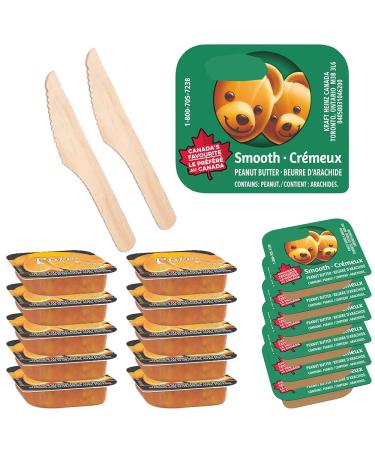 Peanut Butter & Jam Pack - 30 Snack Savvy Delights: 15 Peanut Butter Cups 15 Orange Marmalade Jam Cups - On-The-Go Portion Control Pack for Travelers & Meal Prep 30 Cups Total Confiture au Orange Comes with 2 wooden Knives and a one of a kind Sticker by P