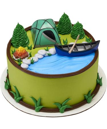 Decopac Fireside Camp DecoSet Cake Decor - Multi Tent, Canoe with Oar, Campfire - 3 pc Set - Buy Online on GoSupps.com
