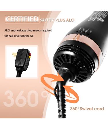 Nicebay 4-in-1 Hot Air Brush: Hair Dryer, Straightener, Curler, Volumizer - Ceramic Coating, 3 Temp Settings - Detachable Design for Travel Salon - Buy Online on GoSupps.com