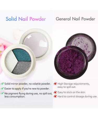 PrettyDiva Chrome Nail Powder Set - 3 in 1 Holographic, Mermaid, Chameleon Powders - Buy Online on GoSupps.com