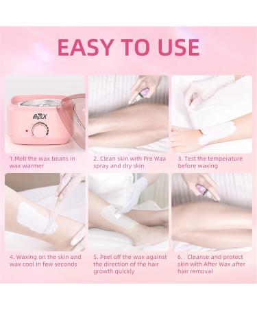 BOYUJK Professional Waxing Kit for Women and Men - 500g Wax Beads, Wax Pot, Wooden Strips, 2 Wax Sprays - Hot Waxing Kit for Full Body Hair Removal - Buy Online on GoSupps.com