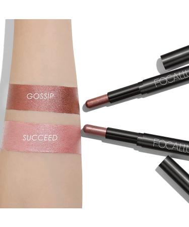 2 PCs Cream Eyeshadow Stick Set - Bright & Long-Lasting Waterproof Makeup Tool in Silky Peach (1415) | Matte & Shimmering Eyeshadow Crayon - Buy Online on GoSupps.com