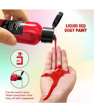 Go Ho Makeup Liquid Body Paint (2.1 oz) - Red Water Based Face & Body Paint for Special FX, Cosplay & Halloween - Buy Online on GoSupps.com