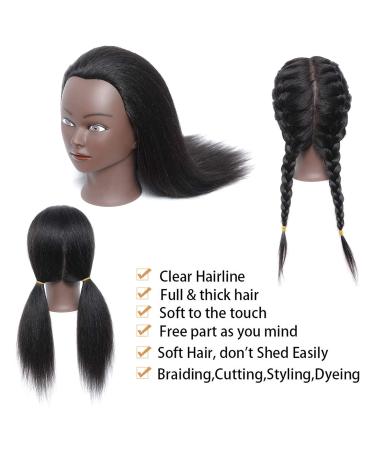 Real Hair Training Head Puppet for Shop Window Display - 100% Realistic Doll with Free Clamp (C14) - Buy Online on GoSupps.com