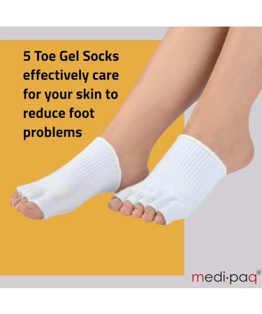 Medipaq Gel Toe Socks - Orthopaedic Cushioning for Moisturised Feet - Heal Athlete's Foot - 1 Pair Black - Buy Online on GoSupps.com