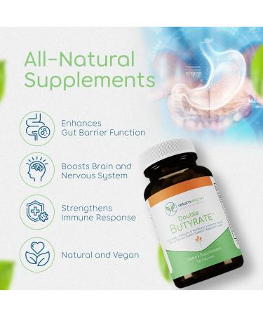 Double Butyrate Gut Health Supplement | Probiotic & Postbiotic Digestive Supplements for Gut Support | Enhances Immune Brain & Nervous System Function | Odor-Free Formula | 120 caps Unflavored 120 Count (Pack of 1) - Buy Online on GoSupps.com