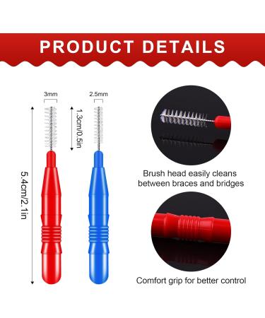 Tophonex 100 Packs Interdental Brush Toothpicks - Effective Oral Dental Cleaners with Storage Box (Red & Blue) - International Shipping Available - Buy Online on GoSupps.com