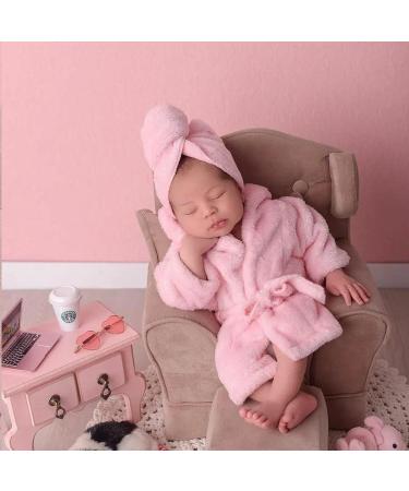M&G House Newborn Photography Props Bathrobe Outfit in Pink | Baby Photoshoot Costume Set for Girls 0-6 Months - Buy Online on GoSupps.com