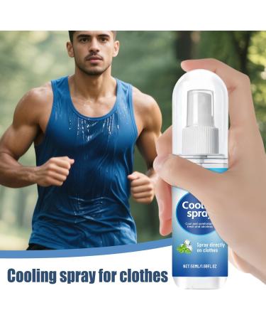 Cooling Mist Spray Cooling Spray for Clothes 50ml NonGreasy Soothing Solution Hot Days for Sports Camping Men Women Athletes Teens - Buy Online on GoSupps.com