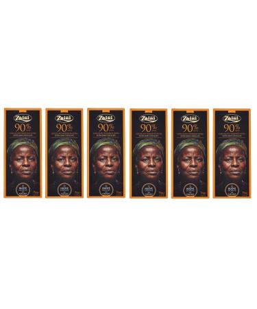 Backpacks Chocolate Bar Dark Chocolate 90% Cocoa 75g (Pack of 6)