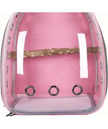 Bird Carrier Bag Pet Backpack Cage Parrot Visible Lightweight Oxford Cloth Carry Bag for Small Medium Birds Hiking Conures Pink - Buy Online on GoSupps.com
