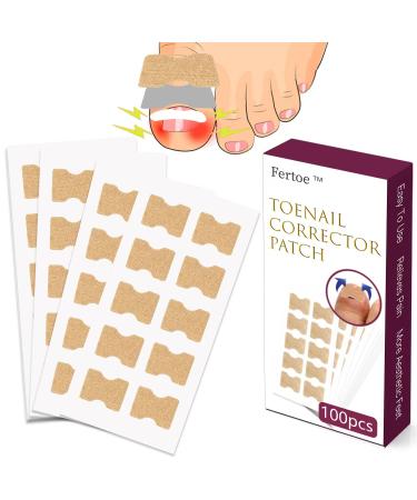 Fertoe Toenail Corrector Patch Toenail Corrector Patch Ingrown Toenail Corrector Strips Health Toenail Corrector Patch Painless Pedicure Toenail Corrector Patch With Nail Correction Tool(100pcs)