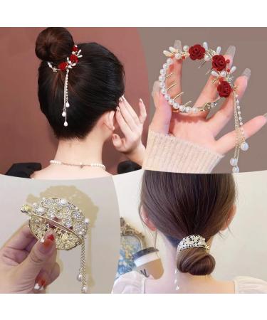2PCS Flower Ponytail Hair Accessories Hair Claws Clip French Style Hair Barrette Non Slip Jaw Banana for Women 041 2 Pack