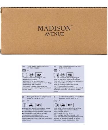 Madison Avenue Half Frame Reading Glasses for Men | Metal Blue Light Filter Rectangle Readers with Spring Hinges | 2.0x Magnification - Buy Online on GoSupps.com