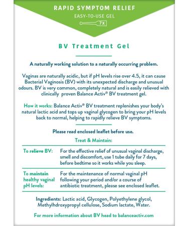 Bacterial Vaginosis Treatment - Balance Activ Gel - 7 Tube Box - Buy Online on GoSupps.com
