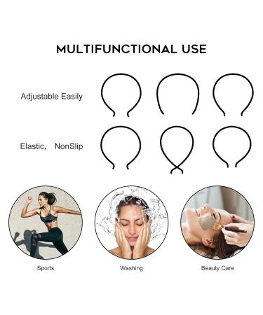 Molain Metal Hair Straps 2 PCS Black Corrugated Feather Headband | Non-Slip Elastic Clips for Sports & Outdoors - Buy Online on GoSupps.com