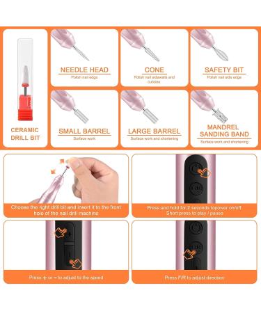 CGBE Rechargeable Cordless Nail Drill - Portable Electric Manicure & Pedicure Tool for Acrylic & Gel Nails - Salon-Quality Nail Drill Kit in Pink - Buy Online on GoSupps.com