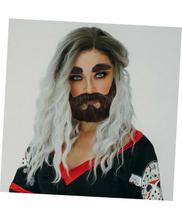FOYTOKI 1 Set Beard Dress up Omfortable Eyebrow Faux Beard Prop Grey Santa Claus Beard False Mustache Plush - Buy Online on GoSupps.com