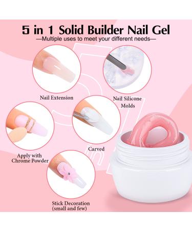 AIMEILI Solid Builder Gel Set for Gel Nails | Clear & Pink Nail Extension | Best Solid Nail Gel for Long-lasting Results - Buy Online on GoSupps.com
